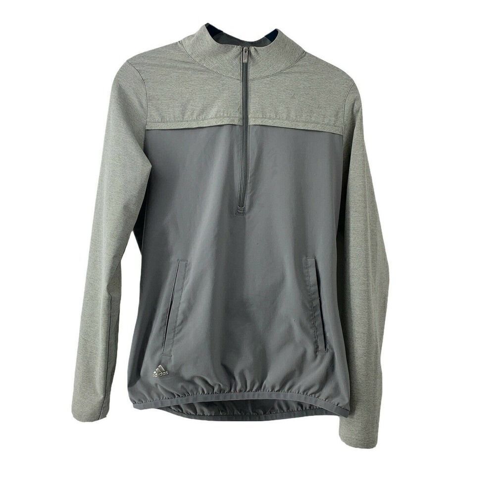 Adidas Gray 1/2 Zip Lightweight Mock Neck Top XS